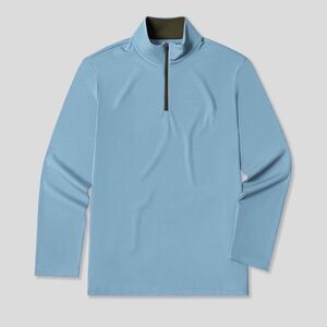 FIOBOC SmoothBlend Slim Fit Half Zip Mock Neck Tee: Zip Contrast Color Size XL